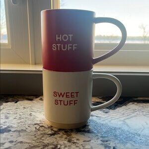 Free add-on🔥 Red and White Mug Set - Hot Stuff & Sweet Stuff